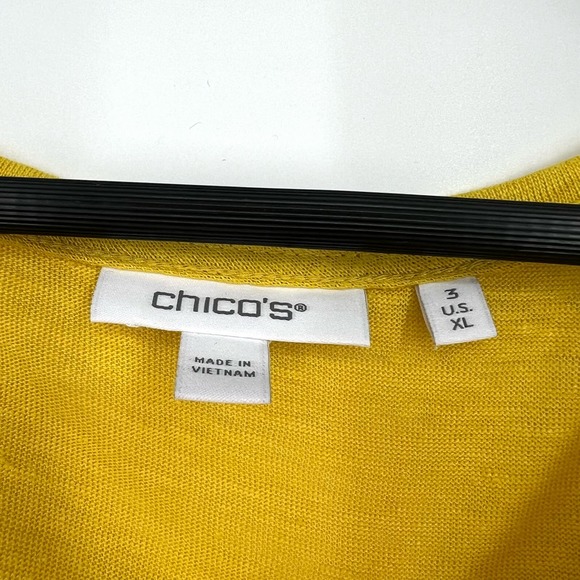 NEW NWT MSRP $70 Chicos Sz 3 XL 100% Linen Yellow Tank Top Blouse Shirt Top - Picture 2 of 5